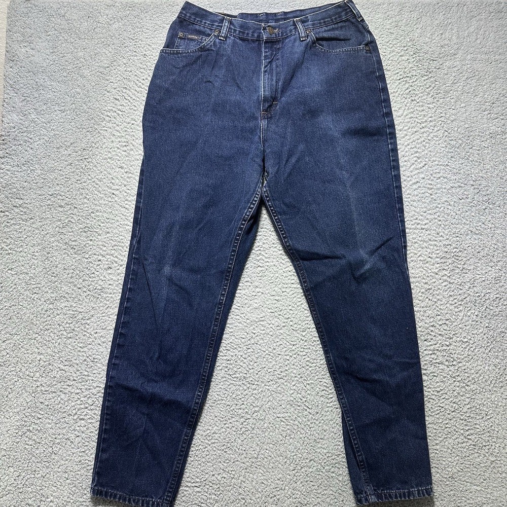 Riders By Lee Jeans Womens 14 M Blue Denim High Rise Mom‎ Pant Wide Leg 30x29